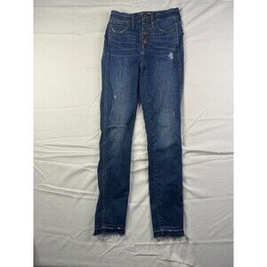 Madewell Jeans Womens Size 23 Skinny 10" High Rise Blue Denim Button Fly